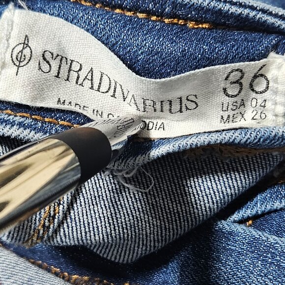 Vintage Stradivarius Maxi Jean Skirt Womens Size 4 Modest Medium Wash Denim - Picture 4 of 5